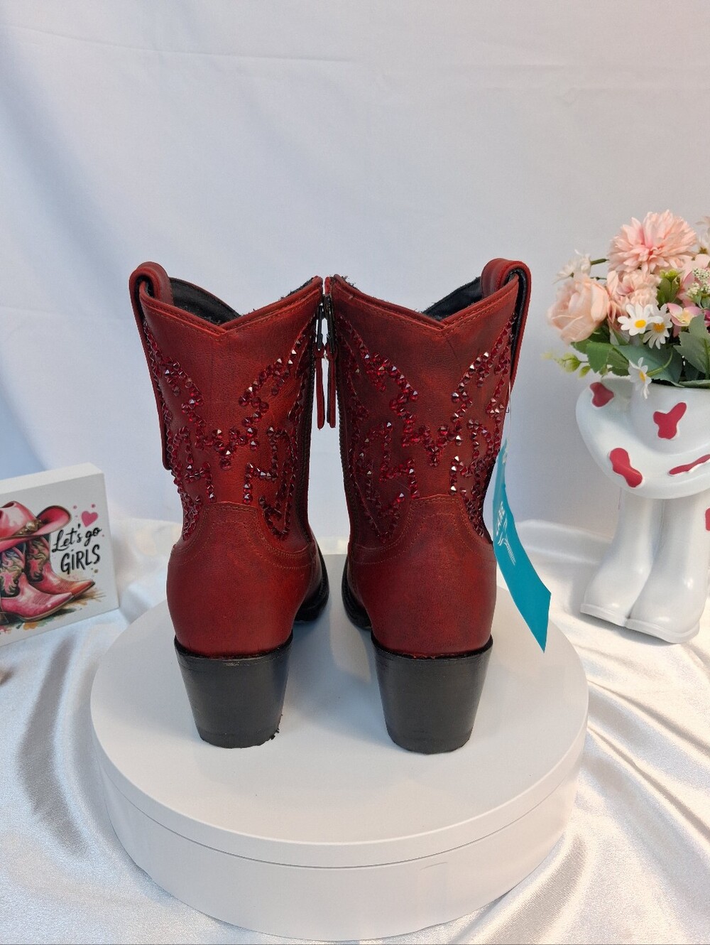 LANE Smokeshow Cowgirl Boots W/ SWAROVSKI Crystals 7.5 - Picture 4 of 11